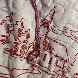 pink and gold magnet lock necklace